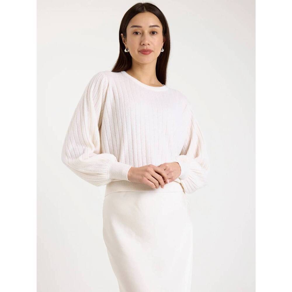 NEW BRODIE CASHMERE pixie crew neck jumper in organic white